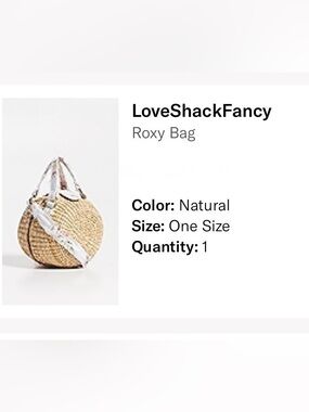LoveShackFancy Natural Straw Tote with White Trim
